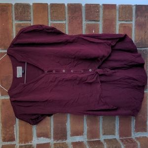 𝅺universal Thread burgundy Tie Front Top XS